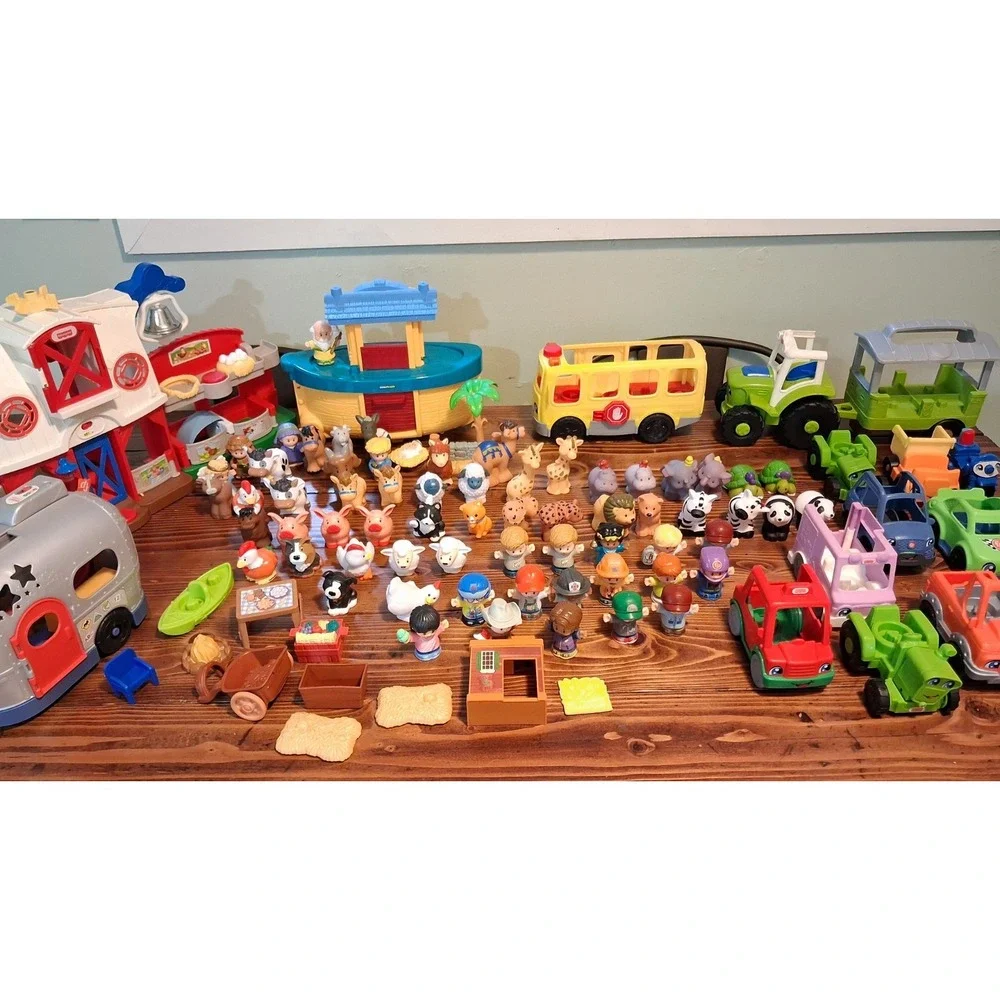 Fisher Price Little People Huge Lot Farm Noah's Ark Vehicles Camper Figures READ